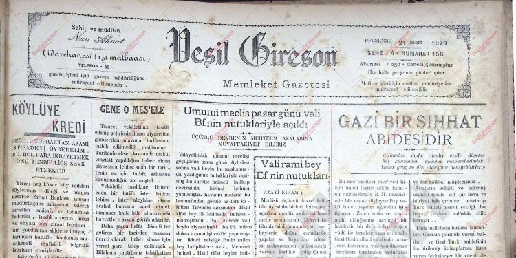 21 Mart 1929 – Sayı 156