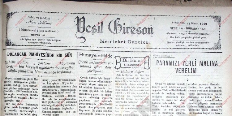 11 Nisan 1929 – Sayı 159