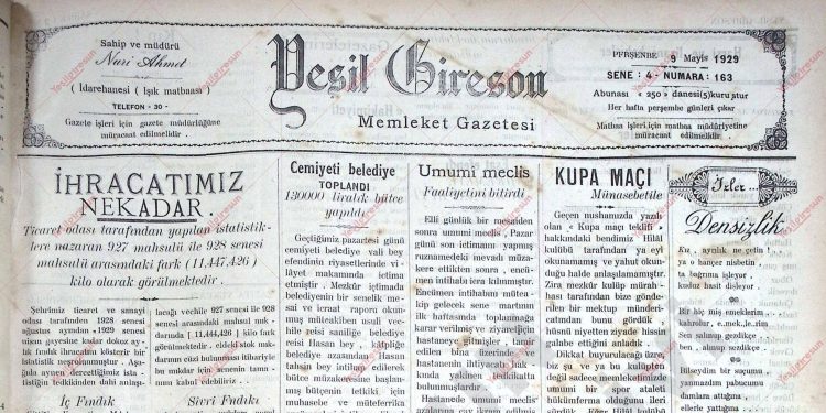 9 Mayıs 1929 – Sayı 163