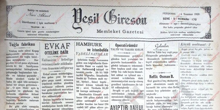 4 Temmuz 1929 – Sayı 170