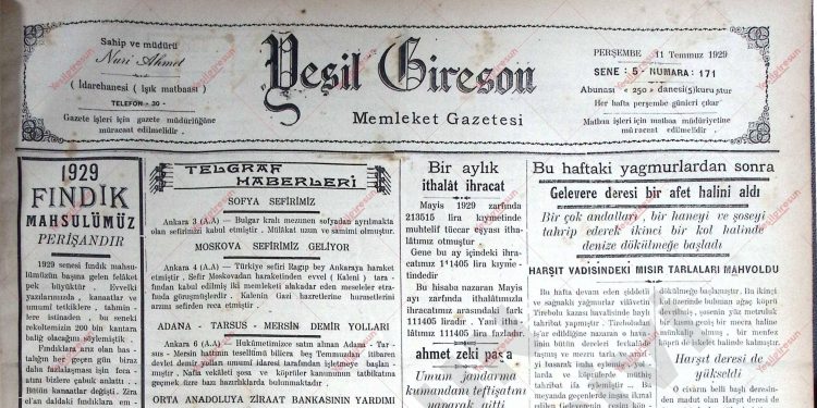 11 Temmuz 1929 – Sayı 171