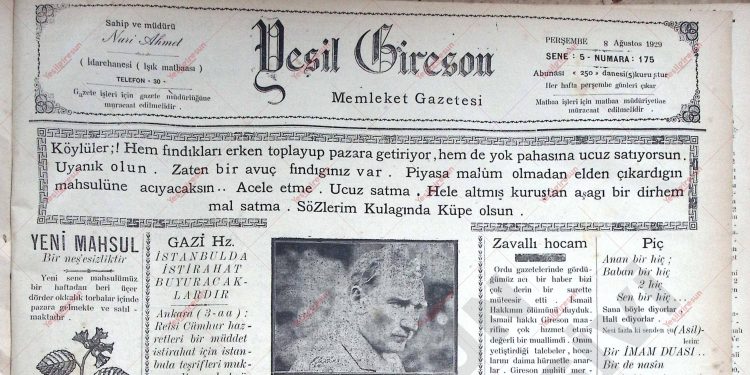 8 Ağustos 1929 – Sayı 175