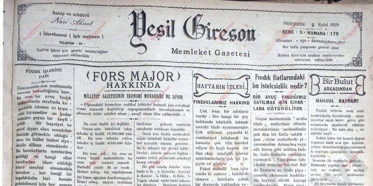 5 Eylül 1929 – Sayı 179