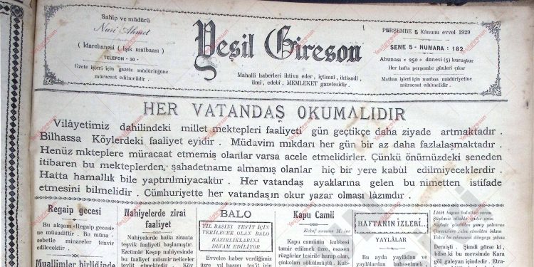 5 Aralık 1929 – Sayı 182