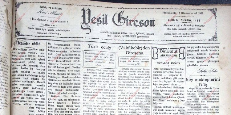 12 Aralık 1929 – Sayı 183