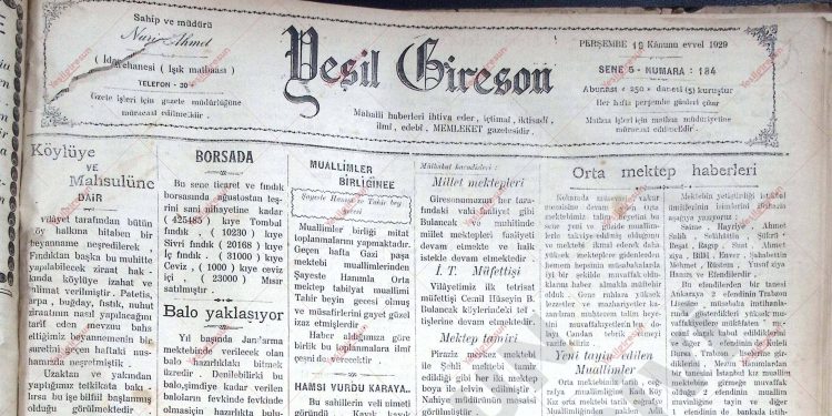 19 Aralık 1929 – Sayı 184