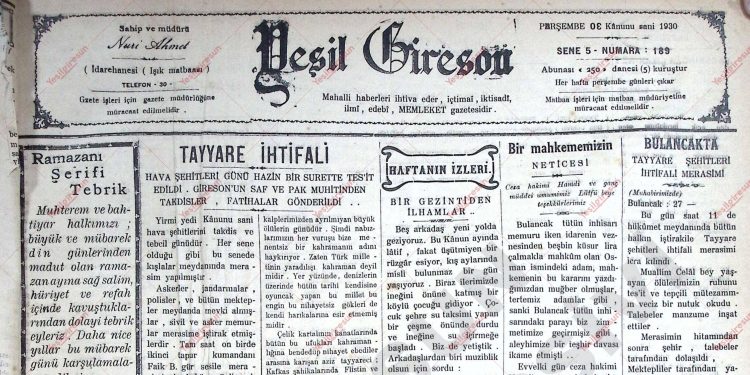 30 Ocak 1930 – Sayı 189