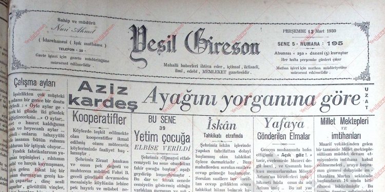 13 Mart 1930 – Sayı 195