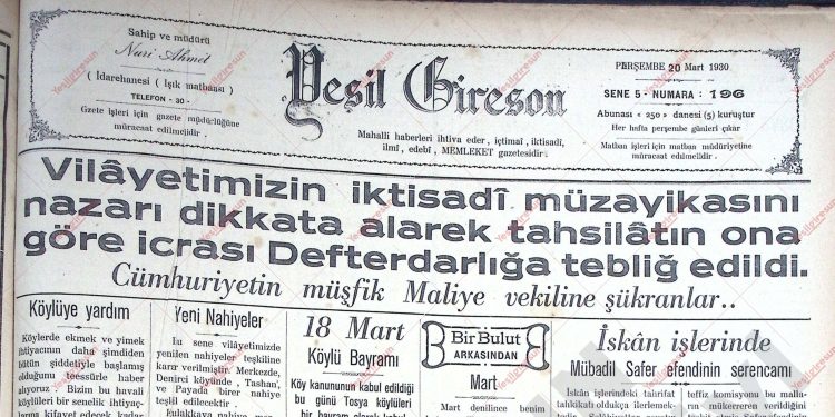 20 Mart 1930 – Sayı 196