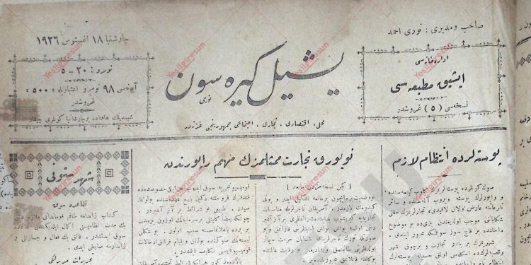 18 Ağustos 1926 – Sayı 20