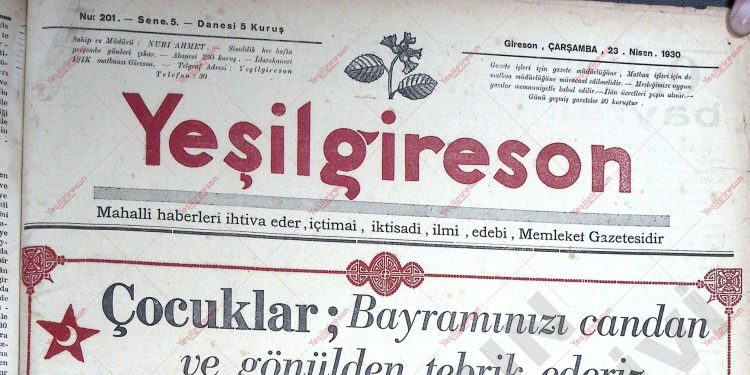 23 Nisan 1930 – Sayı 201