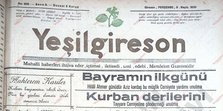 8 Mayıs 1930 – Sayı 203