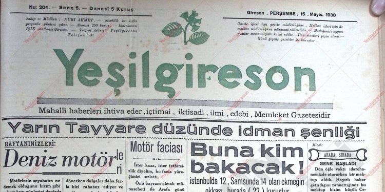 15 Mayıs 1930 – Sayı 204