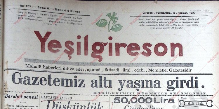 5 Haziran 1930 – Sayı 207