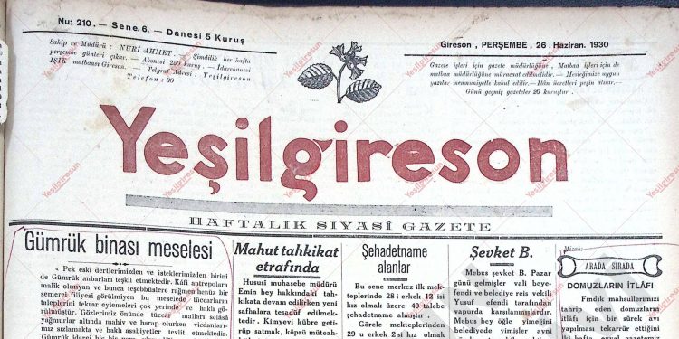 26 Haziran 1930 – Sayı 210