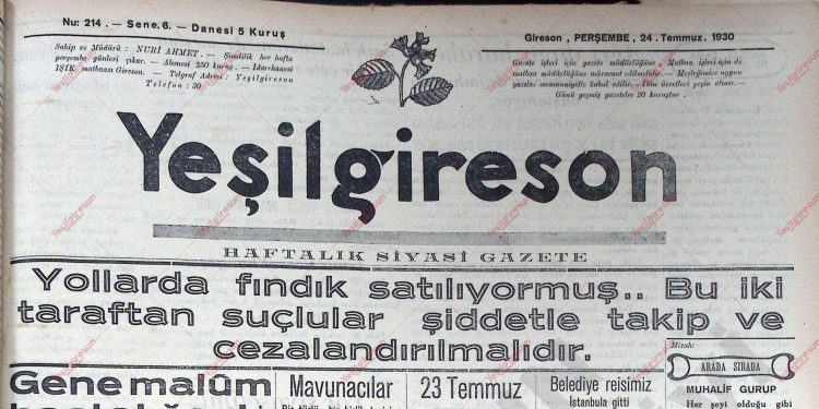 24 Temmuz 1930 – Sayı 214