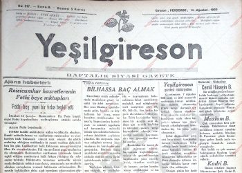 14 Ağustos 1930 – Sayı 217