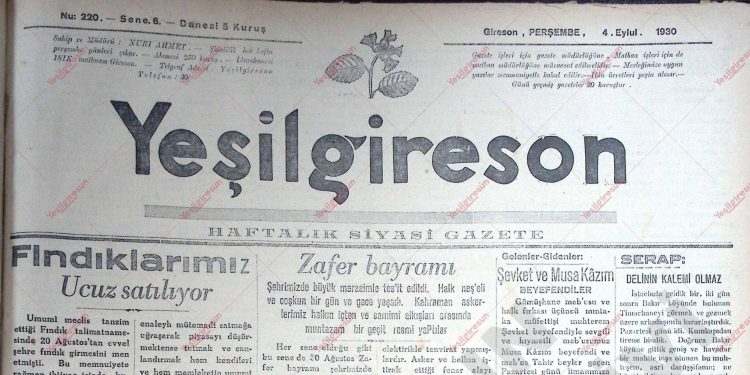 4 Eylül 1930 – Sayı 220