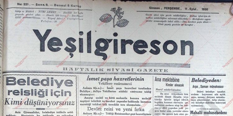 11 Eylül 1930 – Sayı 221