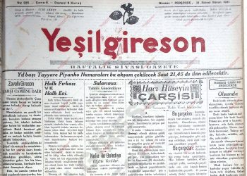 31 Aralık 1931 – Sayı 225