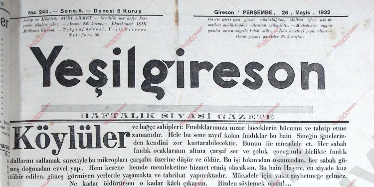 26 Mayıs 1932 – Sayı 244