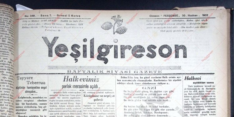 30 Haziran 1932 – Sayı 249