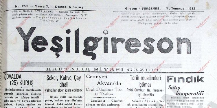 7 Temmuz 1932 – Sayı 250