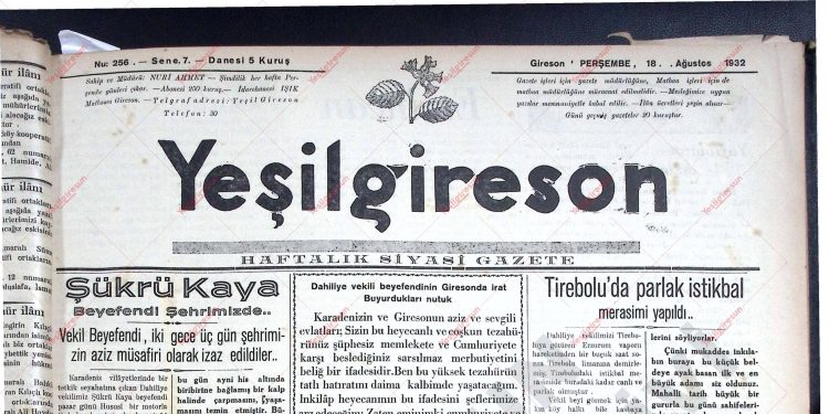 18 Ağustos 1932 – Sayı 256