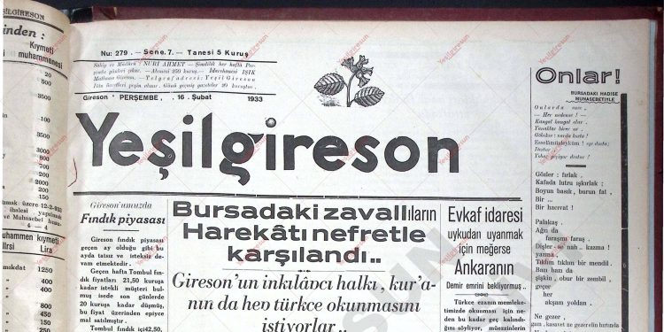 16 Şubat 1933 – Sayı 279