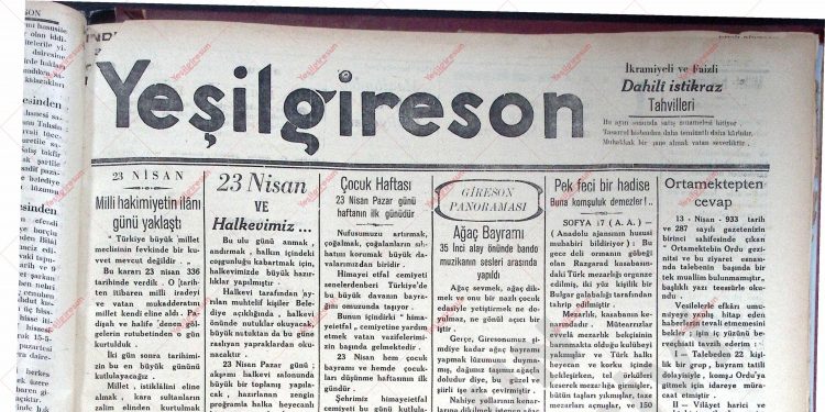 20 Nisan 1933 – Sayı 288