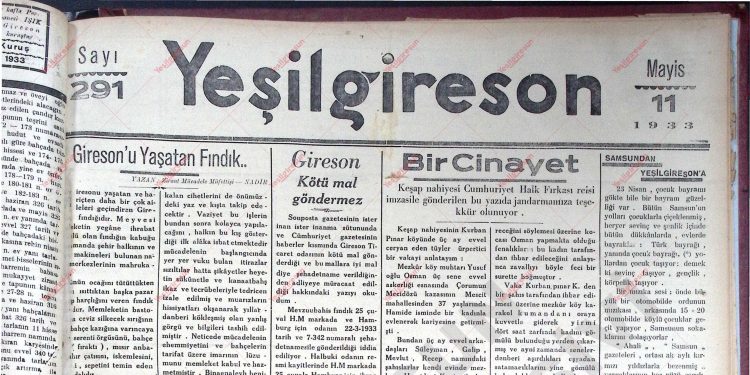 11 Mayıs 1933 – Sayı 291