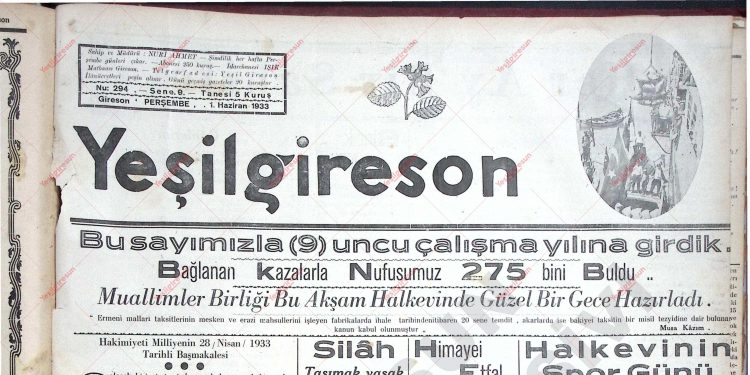 1 Haziran 1933 – Sayı 294