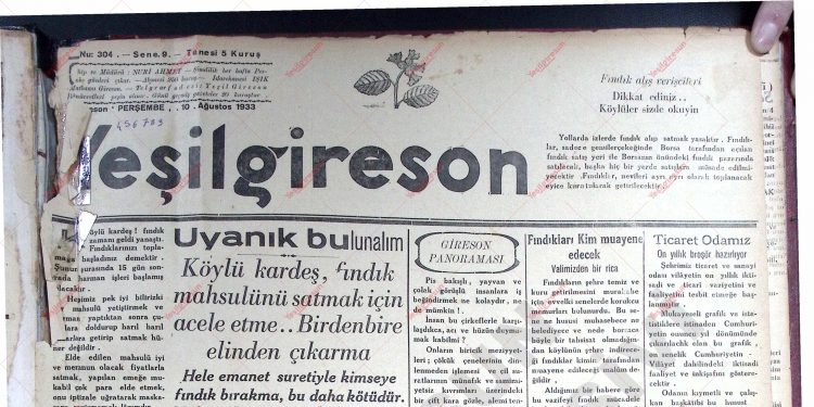 10 Ağustos 1933 – Sayı 304