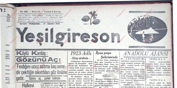 17 Ağustos 1933 – Sayı 305