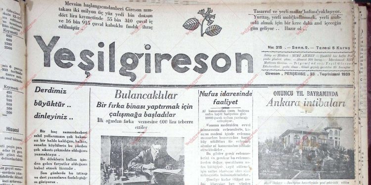 23 Kasım 1933 – Sayı 315