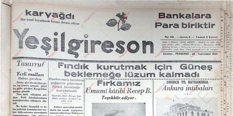 30 Kasım 1933 – Sayı 316