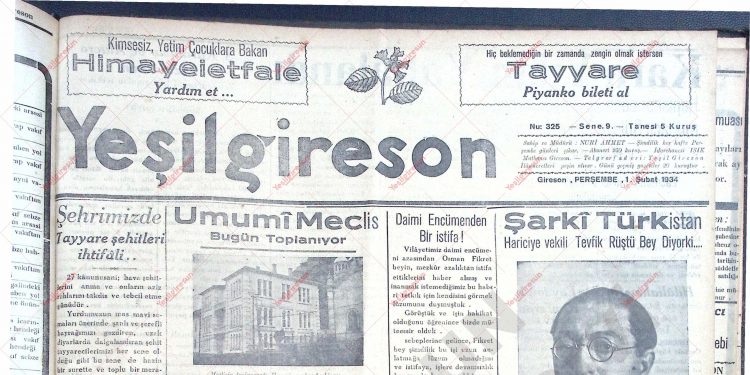 1 Şubat 1934 – Sayı 325