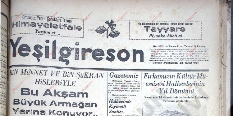 22 Şubat 1934 – Sayı 327