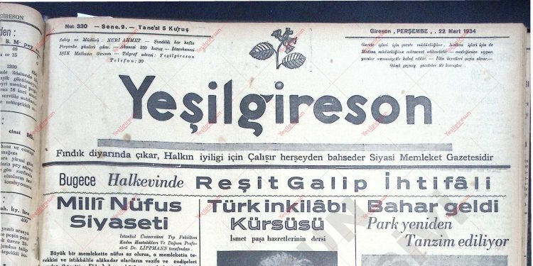 22 Mart 1934 – Sayı 330