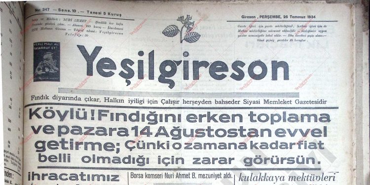 26 Temmuz 1934 – Sayı 347