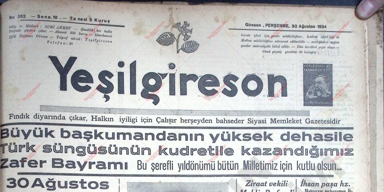 30 Ağustos 1934 – Sayı 352