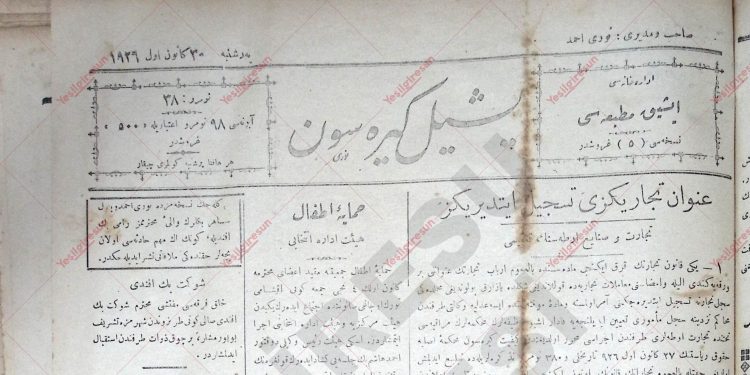 30 Aralık 1926 – Sayı 38