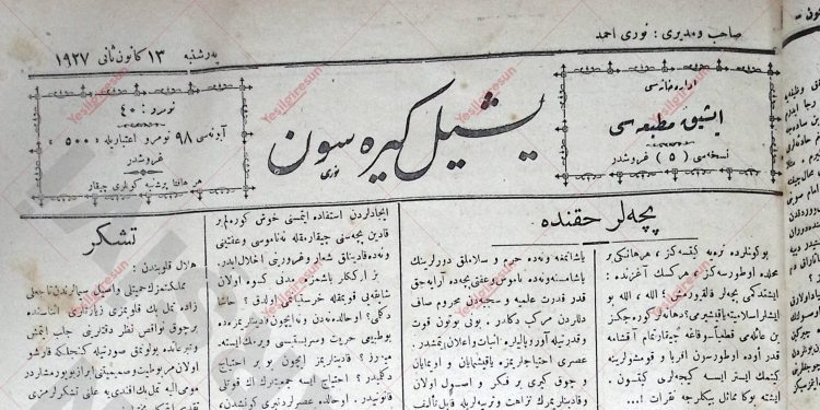 13 Ocak 1927 – Sayı 40