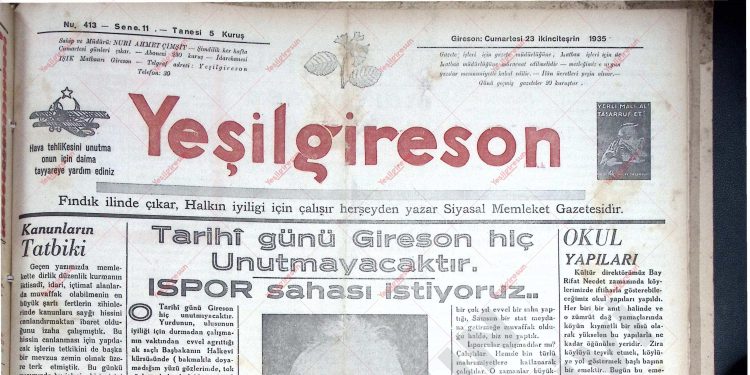 23 Kasım 1935 – Sayı 413