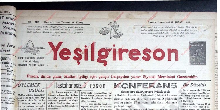 29 Şubat 1936 – Sayı 427