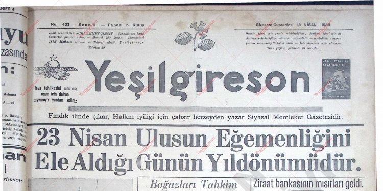 18 Nisan 1936 – Sayı 433