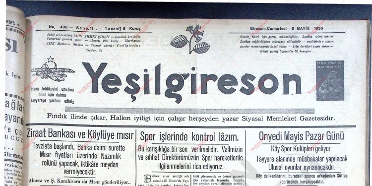 9 Mayıs 1936 – Sayı 436