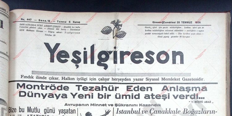 25 Temmuz 1936 – Sayı 447
