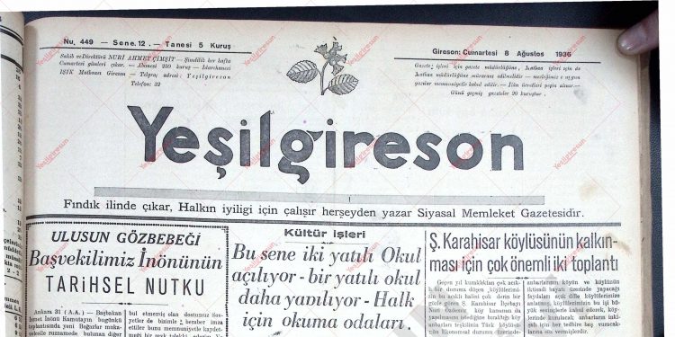 8 Ağustos 1936 – Sayı 449