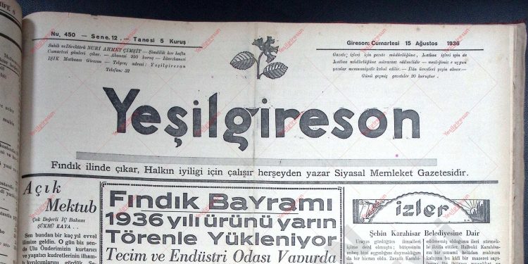 15 Ağustos 1936 – Sayı 450